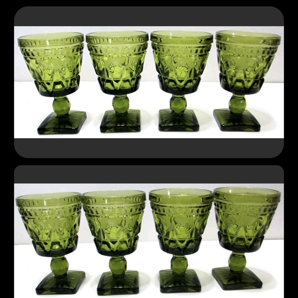Vintage Colony Parklane 8 Goblets in EUC Ht.8" 2" Square Bases